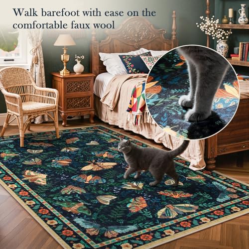 Tapete Lavable Lahome Villette Bug 5x7 Azul miniatura 6