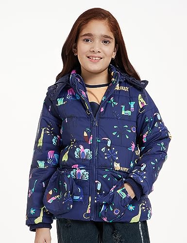 Image of Amazon Brand - Symbol Girls Girls Quilted Standard Length Winter Jacket with Detachable Hood