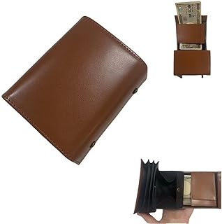 [Raineed] 財布 メンズ 大容量 本革 2つ折り財布 小さい財布 牛革人気 コンパクト財布 高級男女兼用 一流の職人が作る カードが15枚入る本革財布 紳士用 人気 (ブラウン)