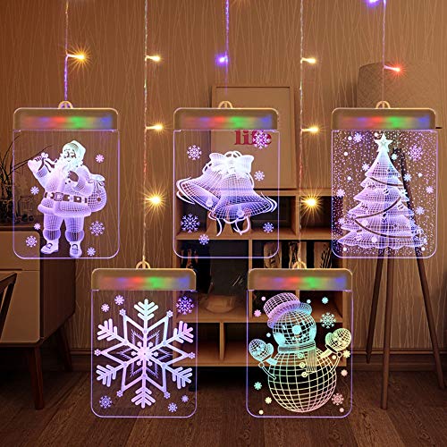 Preisvergleich Produktbild Gaocunh LED Lichterkette, 3D Vorhang Lichter, USB Weihnachtsbeleuchtung Hängeleuchte, LED Glühbirne Kugel Dekoration für Weihnachten Deko Party Festen Innen / Außen Weihnachtsdeko Deko Christmas
