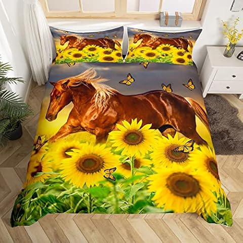 Galloping Horse Pattern Bedding Set for Kids Cover