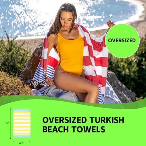 HAVLULAND-Beach-Towels-Oversized-72x40-Sand-Free-Turkish-Beach-Towel-Extra-Large-Pool-Towels-Super-Absorbent-Bath-Towels-Set-of-4-Multi-Color 51NmKBqnAmL
