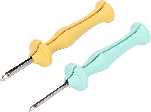 TOPINCN Agujas perforadoras para sellos, 2 unidades, hilo de 0.138 in, hendidura para bordar, accesorios grandes, mango de plástico, 2 piezas, aguja
