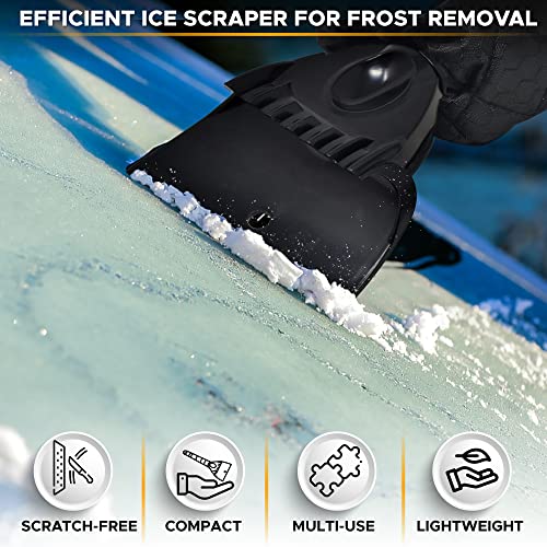 Image of EcoNour Ice Scraper Mitt for Car Windshield (2 Pack) |Waterproof Warm Glove | with Thick Fleece Lining | Windshield Scraper for Ice and Snow with Foam Grip, Scratch-Free | Detachable Clean