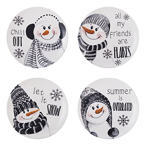 Fitz-and-Floyd-Snow-Days-Snowman-Set-of-4-Appetizer-Salad-Plates-825-Inch-Multicolored Fitz and Floyd Snow Days Snowman Set of 4 Appetizer Salad Plates 825 Inch Multicolored