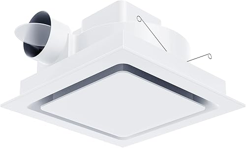 Extractor de baño Panel de 10 pulgadas ultra silencioso sin luz (montaje de 8 x 8), 1.0 Sone 110CFM, conducto de 4 pulgadas para bañogarajehogar