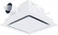 Exaustor de banheiro Painel de 25 cm ultra silencioso sem luz (suporte de 20 x 20 cm), 0,7 Sone 110 CFM, duto de 10 cm para banheiro/garagem/casa