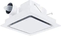 Exaustor de banheiro Painel de 25 cm ultra silencioso sem luz (suporte de 20 x 20 cm), 0,7 Sone 110 CFM, duto de 10 cm para banheiro/garagem/casa