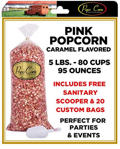 PINK POPCORN-Gourmet Popcorn It's a Girl Bulk Wholesale Pink Popcorn 5 Gal 80 Cups 95 oz. FREE SANITARY SCOOPER!