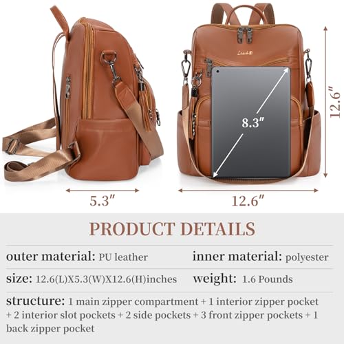 Image of Backpack Purse for Women Travel Convertible Shoulder Tassel Bag Ladies Work Travel Handbags