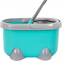 Mop Profissional Giratório Cesto Inox Grande 18 Litros Cabo Retrátil