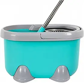 Mop Profissional Giratório Cesto Inox Grande 18 Litros Cabo Retrátil