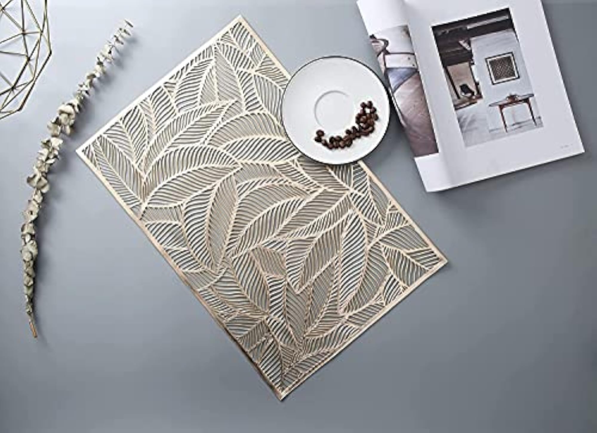 Golden PVC Placemats, Pack of 24