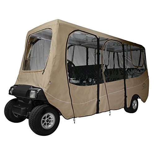 Classic Accessories Fairway Golf Cart Deluxe Enclosure, Khaki, Long Roof #TOP4
