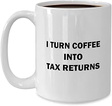Funny Gifts for Accountant Mug Ceramic Coffee Tea Cup Large 15oz - Accountancy Grad Student Tax Season Office Accounting Day Appreciation Idea Cute Gag - I Turn Coffee Into Tax Returns