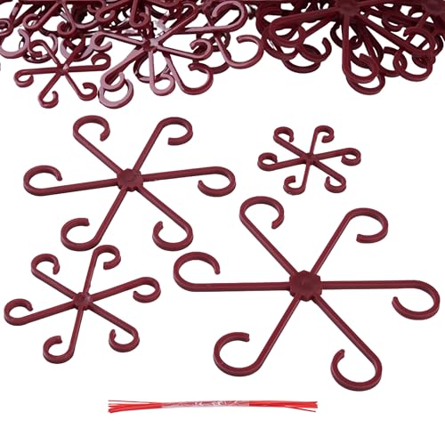 8/16/32PCS Plant Stem Support,4 Sizes Set,Plastic Stems Holder for Indoor Plants, Reusable Stem stabilizer,Keeps Potted Houseplants Growing Straight (16, Red)