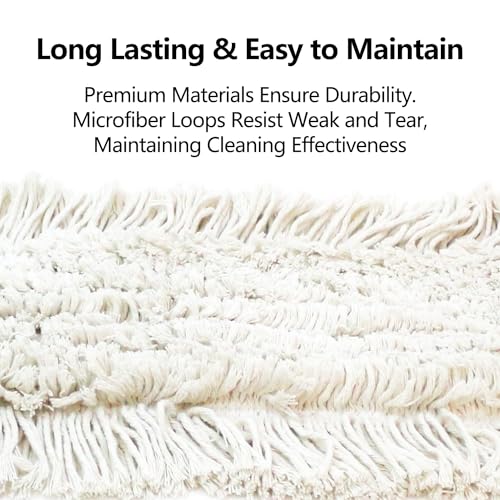 Image of 24 inch Commercial Dust Mop, MEIBEI Dust Floor Mop with Cotton mop Head, Dust Mop for Hardwood Floors with Long Handle, Industrial Dust Mop for Factory, Shopping Mall, Garage, Company, Hotel (24*5 inch)