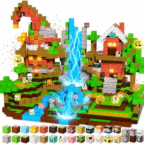 Magnetische Bausteine mit Magische Flussabenteuer: 300 Teile Magnetbausteine – Baue Deine Eigene Schatzjagd mit Figuren und Kreativen… – Ansicht 1