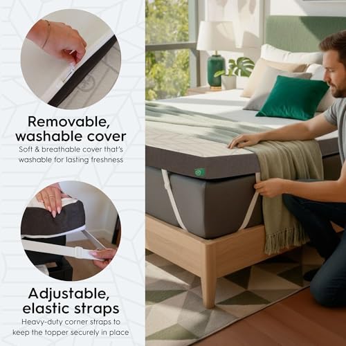 Image of Sleepyhead King Mattress Topper 3 Inch, Cooling Gel Memory Foam, King Size Mattress Topper for Pressure Relief, Removable Washable Cover, CertiPUR-US Certified, Mattress Pad King (King 3 inch)