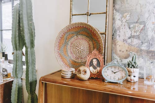 Creative Co-Op Green Antiqued Pewter Mantel Clock by Creative Co-Op - Image 2