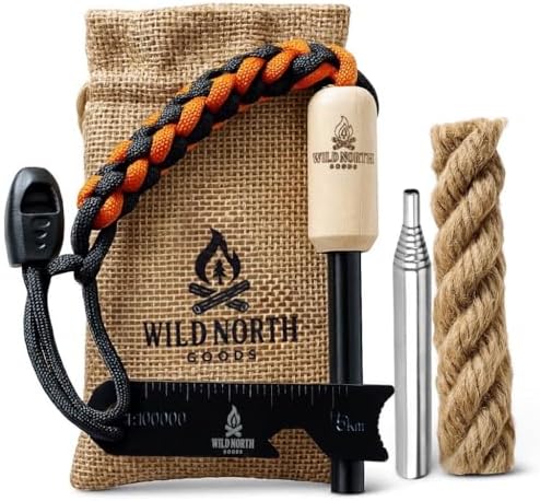 Fire Starter Kit - Ferro Rod, Striker, Tinder Rope, Bellow & Bag ...