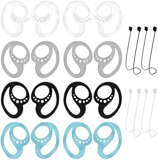 TSHAOUN 8 Pairs Earphone Ear Hook, 4 Pcs Earphones Strap, Silicone Earphones Anti-lost Ear Hooks, Earphones Anti-Lost Ropes, Compatible with Most Bluetooth Headphones, for Sports Exercise