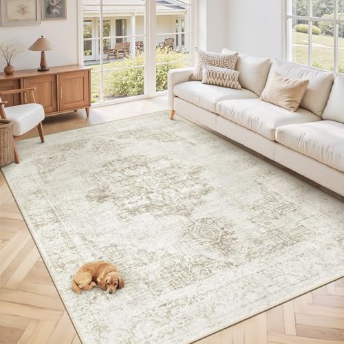 Area-Rug-5x7-Washable-Rug-Vintage-Medallion-Living-Room-Rug-Non-Slip-Soft-Low-Pile-Retro-Carpet-for-Bedroom-Kitchen-Dining-Room-Home-OfficeBeige-5x7