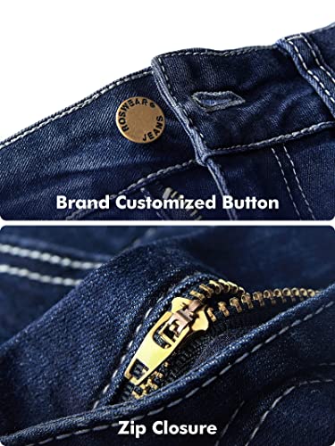 Roswear Women's Ripped Mid Rise Destroyed Skinny Jeans Slate Blue S #TOP6