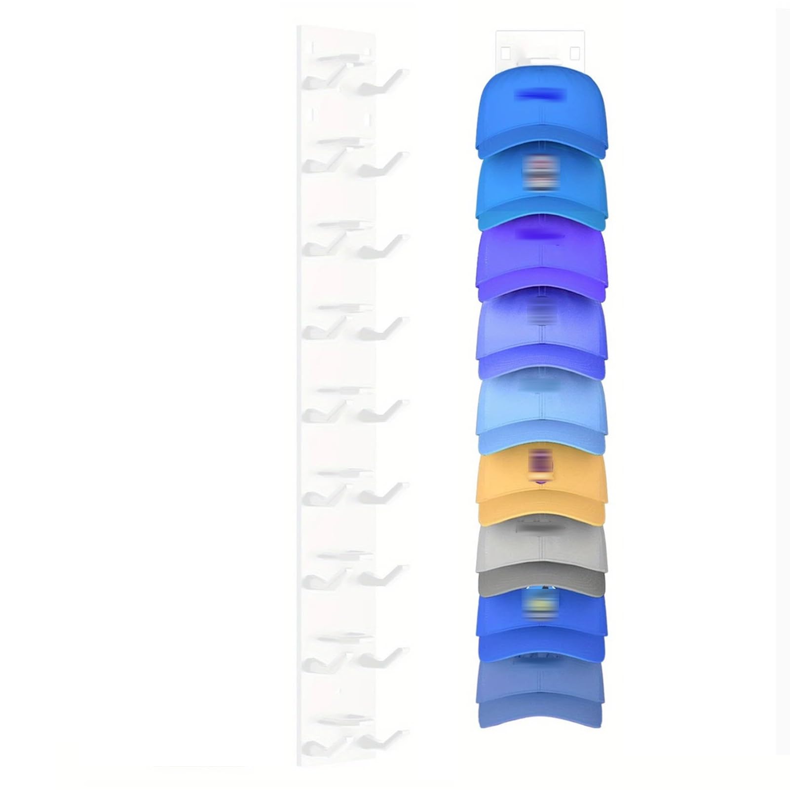 YAOHY Hat Organizer for Baseball Caps Hold, Hat Rack for Wall, Strong Adhesive Hats Storage Display Holder for Closet Door and Wall
