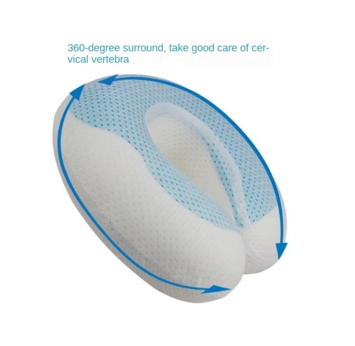 Almohada para El Cuello Almohada de Viaje Espuma viscoelástica Gel para el Cuello en Forma U para avión Soporte de Viaje de Cojín(White)