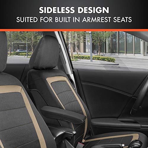 BDK carXS FreshMesh Car Seat Covers Full Set with Beige Accent – Mesh Front Seat Covers with Split Bench Back Seat Protector, Interior Covers for Auto Truck Van SUV by BDK - Used condition - Image 5