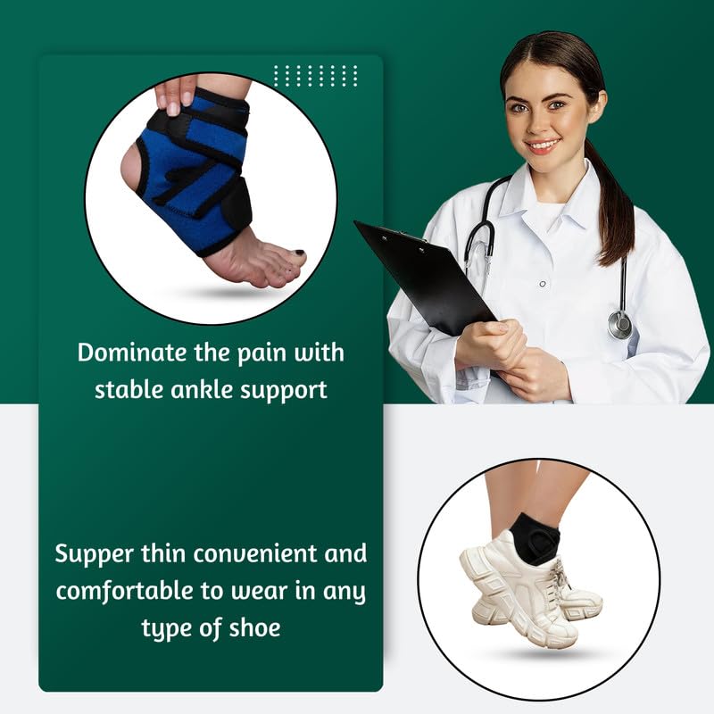 Wonder Care Ankle Support Band For Heel Pain Relief, Ankle Brace For Men/Women, Ankle Binder for Foot Support, Pain Relief, Ankle Belt/Cap Foot Support for Pain Relief - Free Size (Black, 2pcs) - Image 2 thumbnail