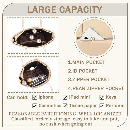 Image of FSD. WG Leather Purses and Handbags for Women Tote Shoulder Bag Satchel Handbag with Top Handles