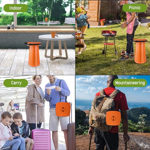 Image of Upgraded Folding Stool - 485lbs Load Capacity,Telescopic Stool,Portable Collapsible Seat for Camping,Fishing,Hiking,Travel