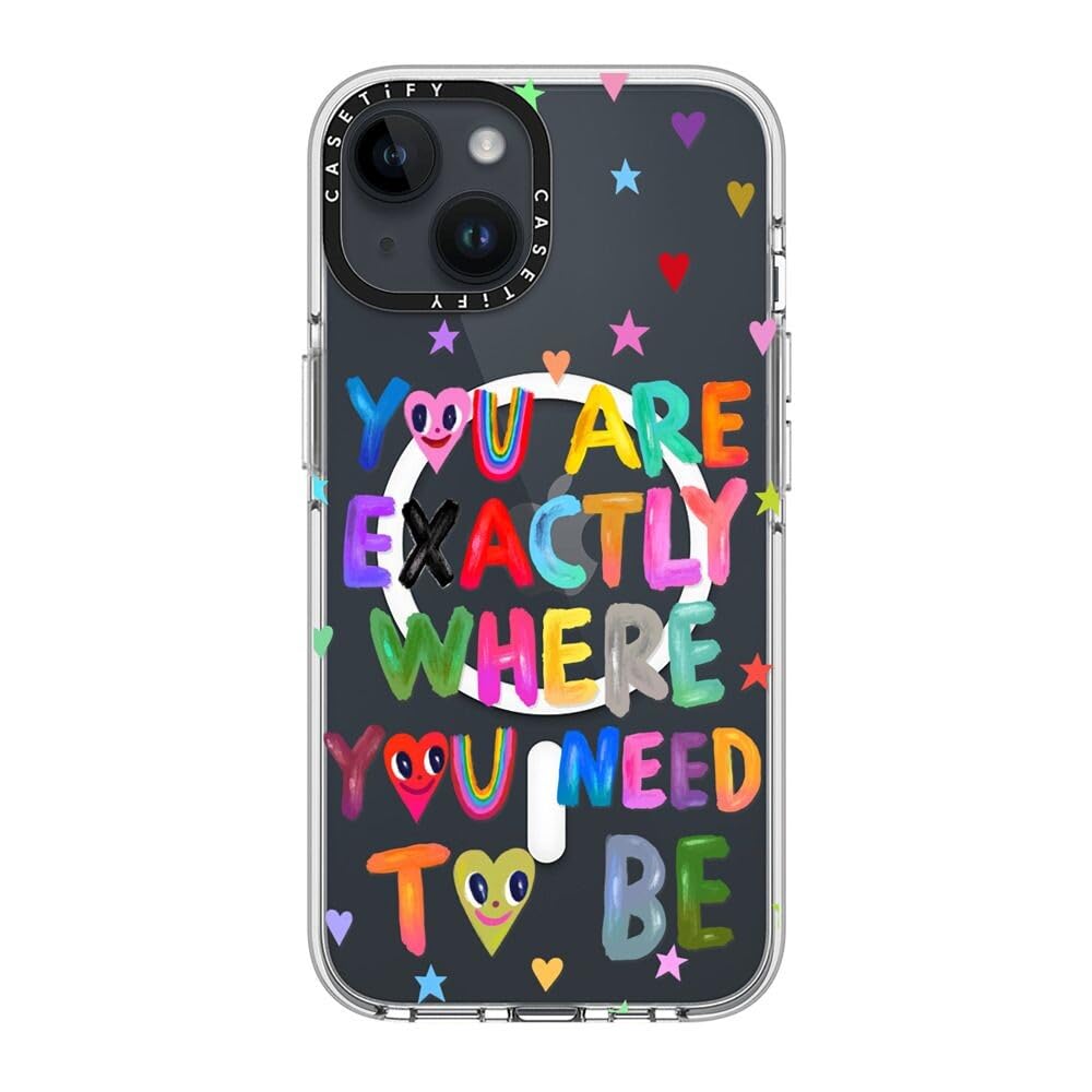 CASETiFY Przezroczyste etui na iPhone'a 14 [nie żółknie/ ochrona przed upadkiem 2 m / kompatybilne z Magsafe] - jesteś dokładnie - przezroczyste