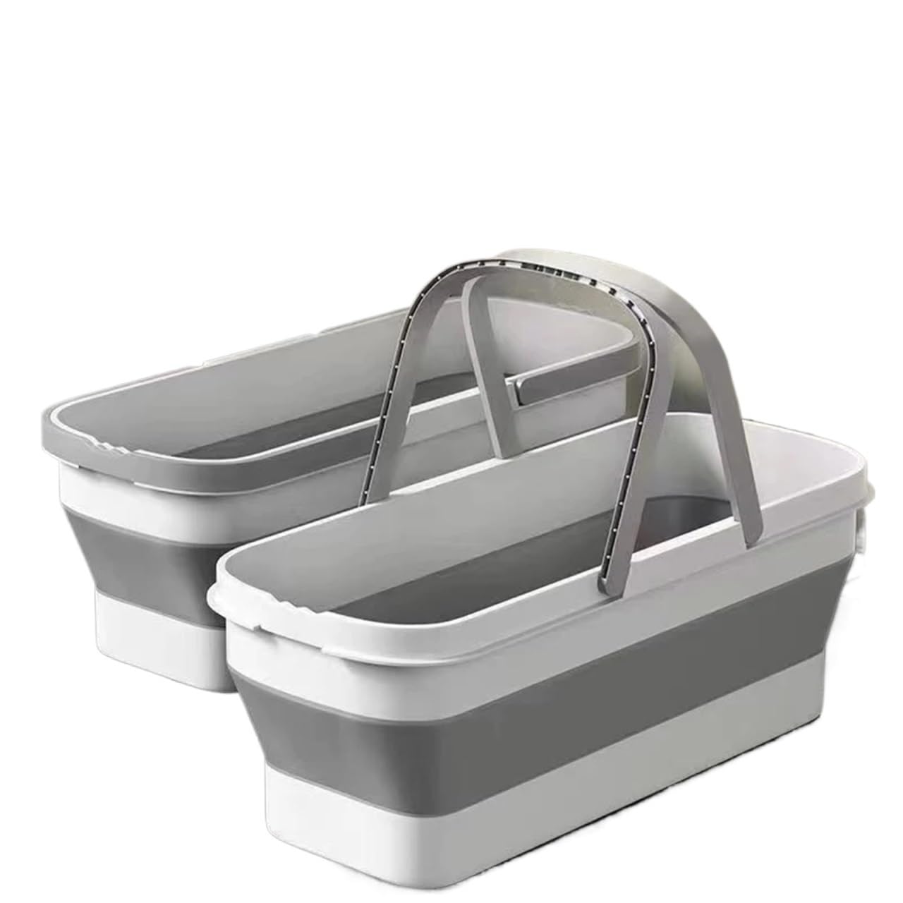 2 pièces Seau Pliant de vadrouille portatif avec Roue Bassin d'eau Pliable Panier à Linge Article ménager for Laver Le pêche pour Les Voyages La Randonnée