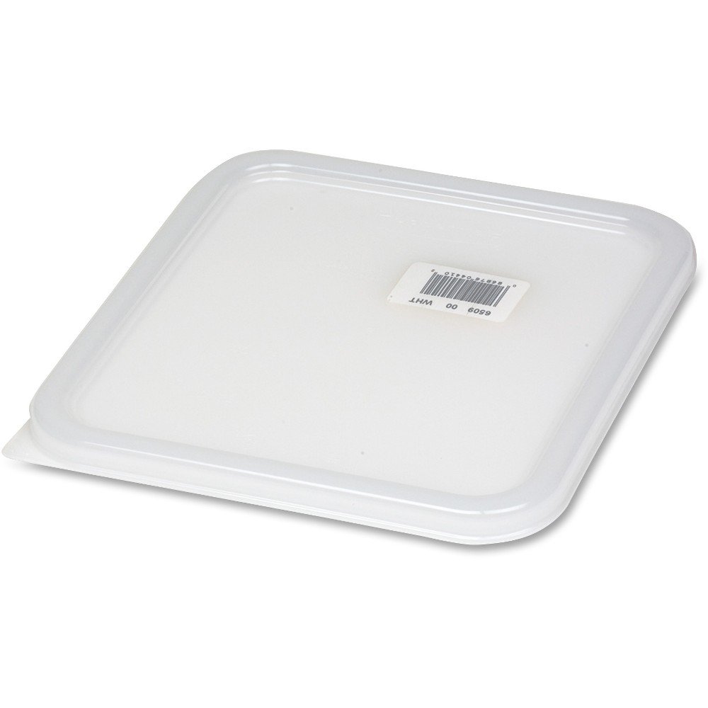 Rubbermaid Commercial Products Large Lid For 2/4/6/8 Qt. Plastic Space Saving Square Food Storage Container, White, Lid for Kitchen/Restaurant/Cafeteria for Wet/Dry Food Storage
