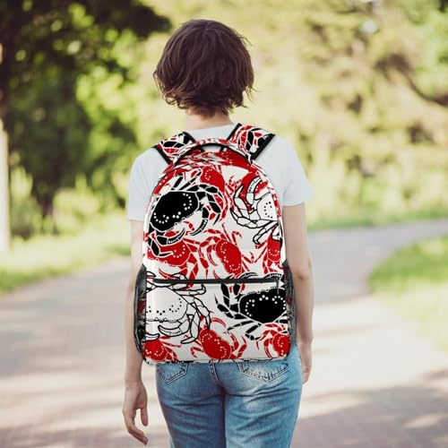 Sac à dos d'école sans couture à motif crabe de mer multicolore