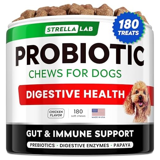 Dog Probiotics Treats for Picky Eaters - Digestive Enzymes + Prebiotics - Chewable Fiber Supplement - Allergy, Diarrhea, Gas, Constipation, Upset Stomach Relief - Improve Digestion, Immunity - 180ct