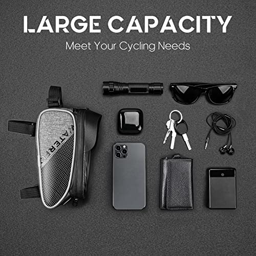 image for WATERFLY Bike Front Frame Bag: Bike Top Tube Phone Mount Bag Road MTB 
