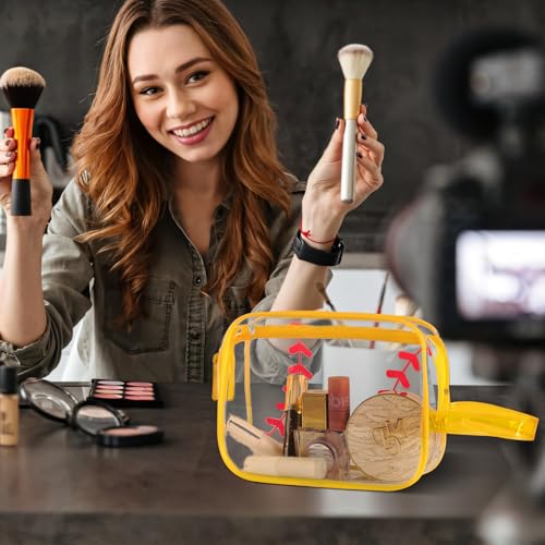 16PCS Softball Cosmetic Bag - Softball Gift Accessories Bags Goodie Snack Makeup Bag,Waterproof Softball Clear PVC Travel Bag,Toiletry Zipper Pouch Organizer,Softball Team Gifts for Girls Team Player 7