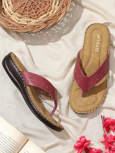 Image of TRASE Slippers for Women Stylish Flat | Comfortable Orthopedic Soft Chappals | Lightweight Ortho Footwear for Ladies