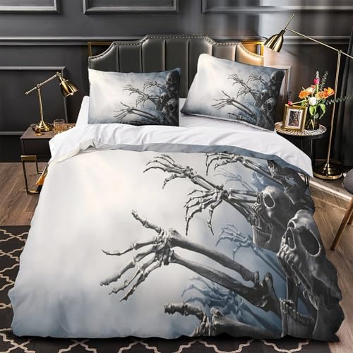 Housse de Couette Squelette 3D : Ne Ternit Pas, Microfibre Douce avec Zip Caché - 2