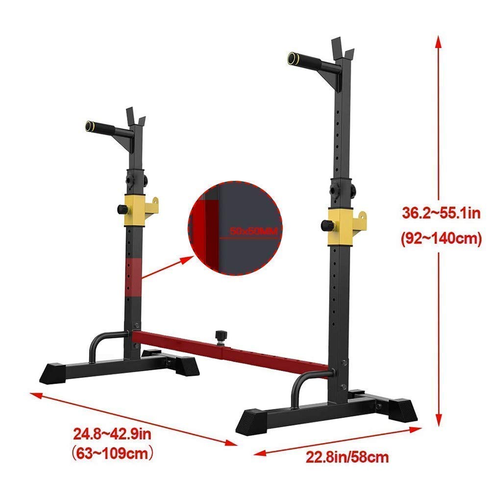 Squat Rack Panca Dipping Station Dip Stand Parallel Bar Bilanciere Rack Attrezzature per Il Fitness per Indoor Outdoor Palestra Fitness Stretching Allenamento, Carico Massimo 250 kg