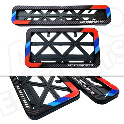 Auto Elements Tri Color Carbon Fiber Bike Number Plate Frame - Image 4