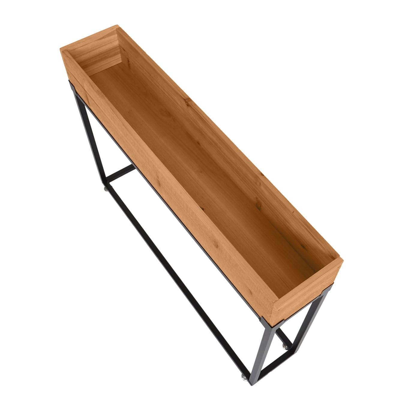 PROREGAL Hochbeet | HxBxT 62x80x16cm | Holz-Stahl | Gestell Schwarz | Pflanzkasten Blumenkasten Gemüsebeet
