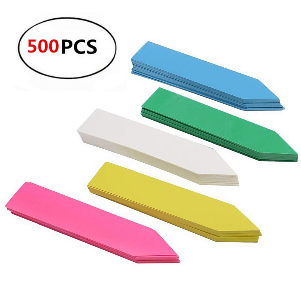 REYOK 500Pcs Plant Labels Plastic Waterproof Colored Garden Plant Pot Tags Nursery Garden Labels Markers Reusable