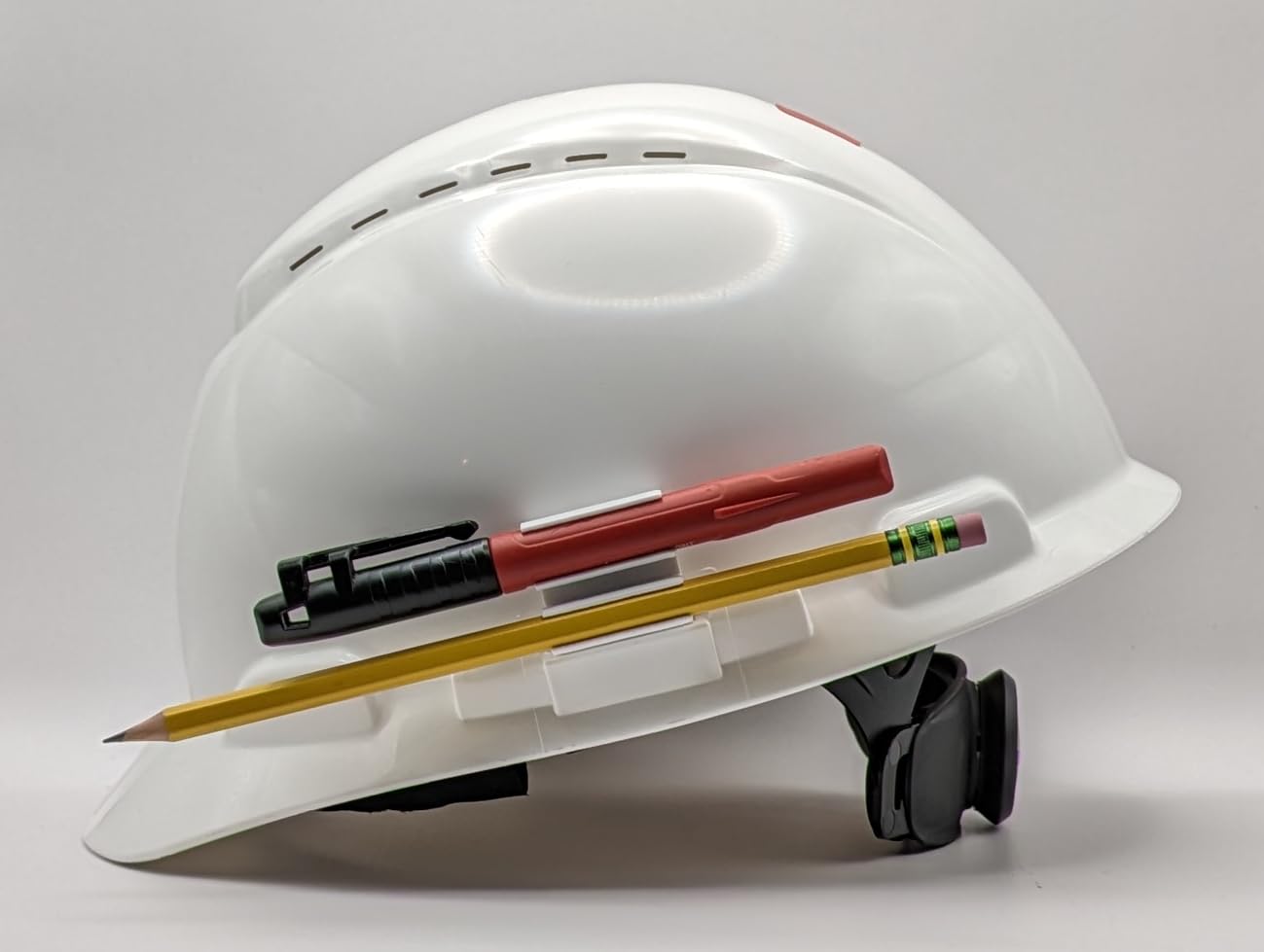 Generic Hard Hat Clip Collection - Marker & Pencil - White