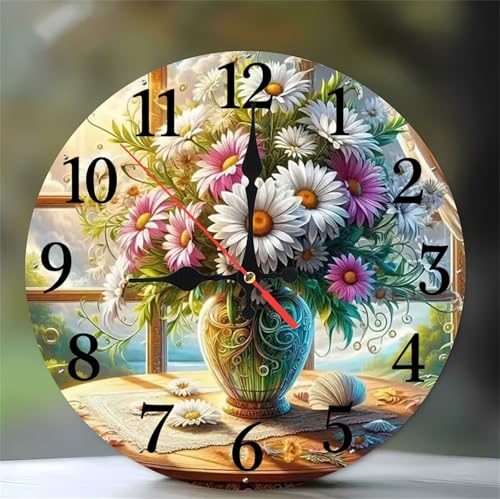 Horloge murale fleurie originale à offrir en cadeau - 2