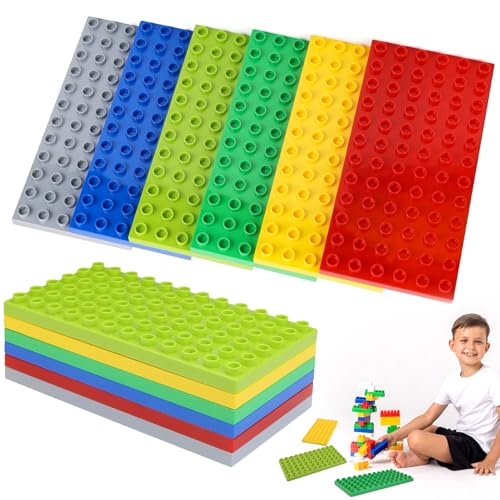 UVVRUR Bauplatte Platten Bauplatte für Bausteine, 12 Stück, 19 x 9,5 cm,...